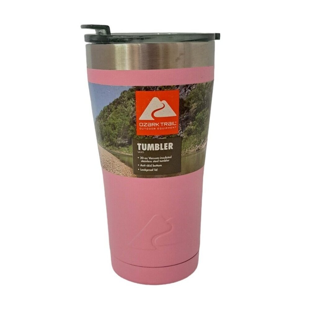 Ozark Trail Pink 20-Ounce Tumbler. BPA  Free. Double Wall Vacuum Insulated
